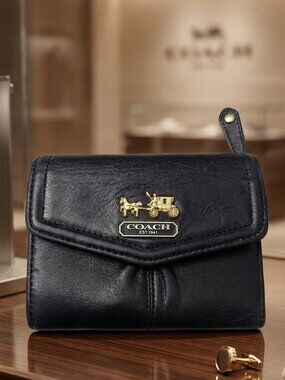 Coach Black Leather Wallet Classic